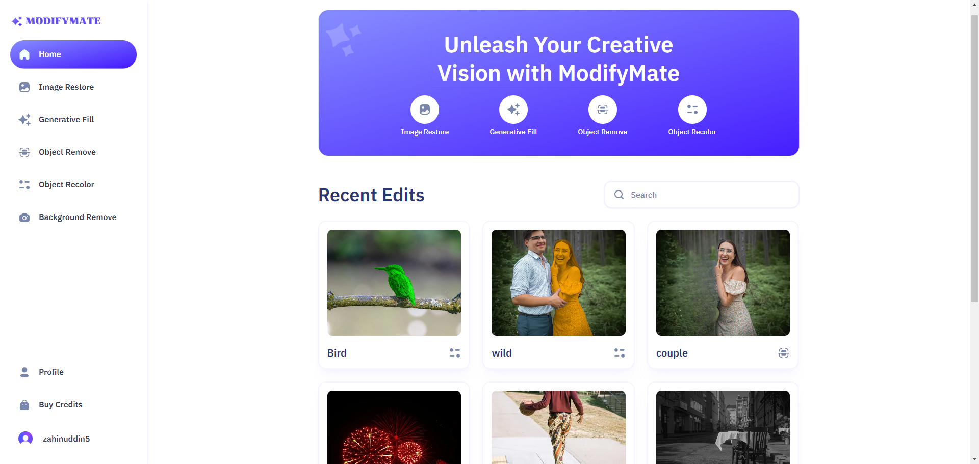 ModifyMate home page screenshot
